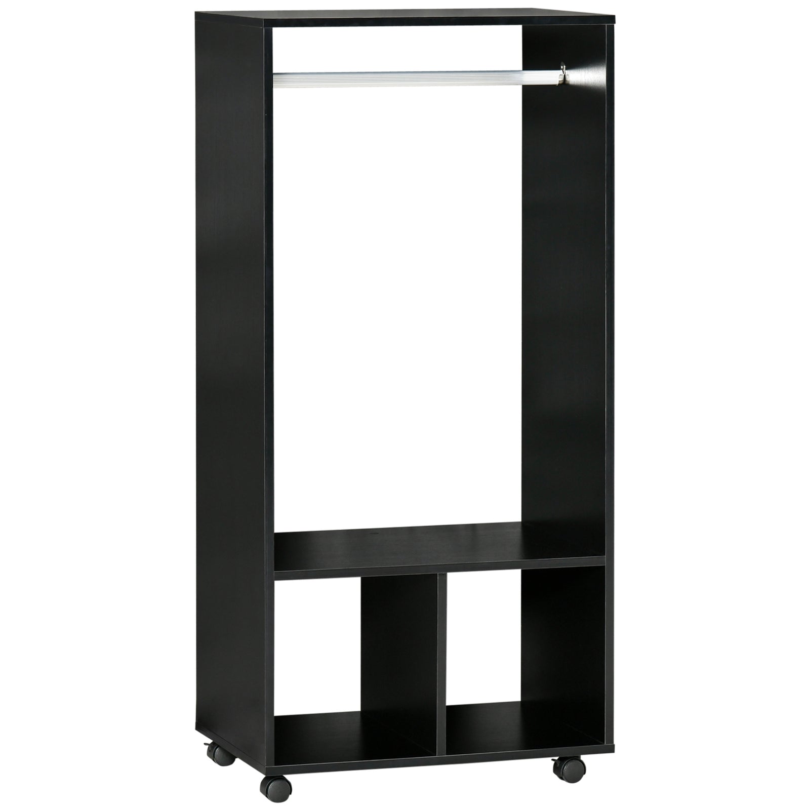 Open Wardrobe Clothes Rail Bedroom Clothes Storage Rod | One Size | Black