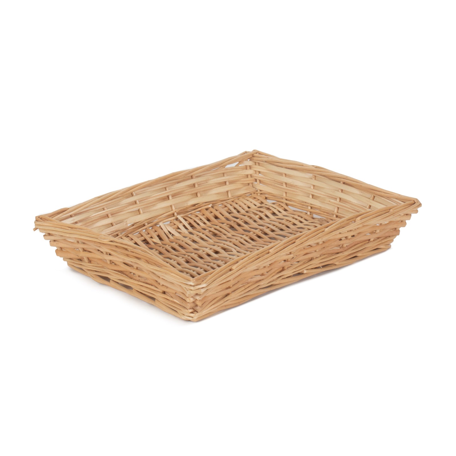 Wicker Rectangular Flat Split Willow Tray | Brown