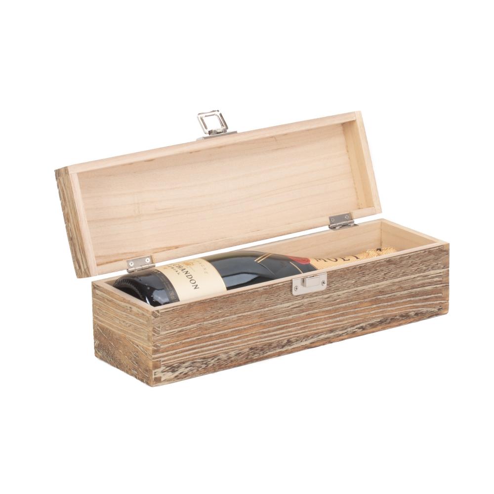 Oak Effect Wooden Bottle Box | Small | Brown