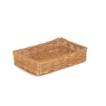 Wicker Straight Sided Rectangular Tray | Small | Brown