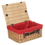 Wicker Buff 40cm Picnic Basket | Red