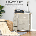 Storage Dresser Tower With Adjustable Feet 7 Drawers