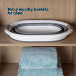 Livivo Floral Foldaway Laundry Basket - Grey