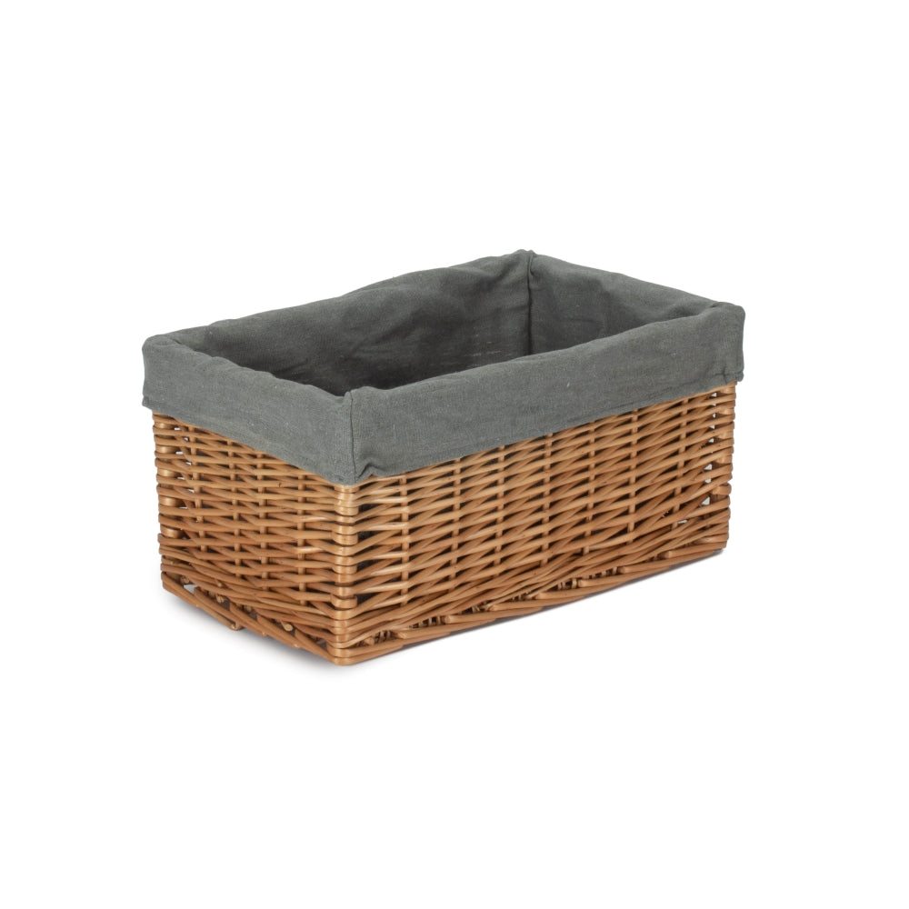 Red Hamper Double Steamed Grey Cotton Lined Willow Storage Baskets