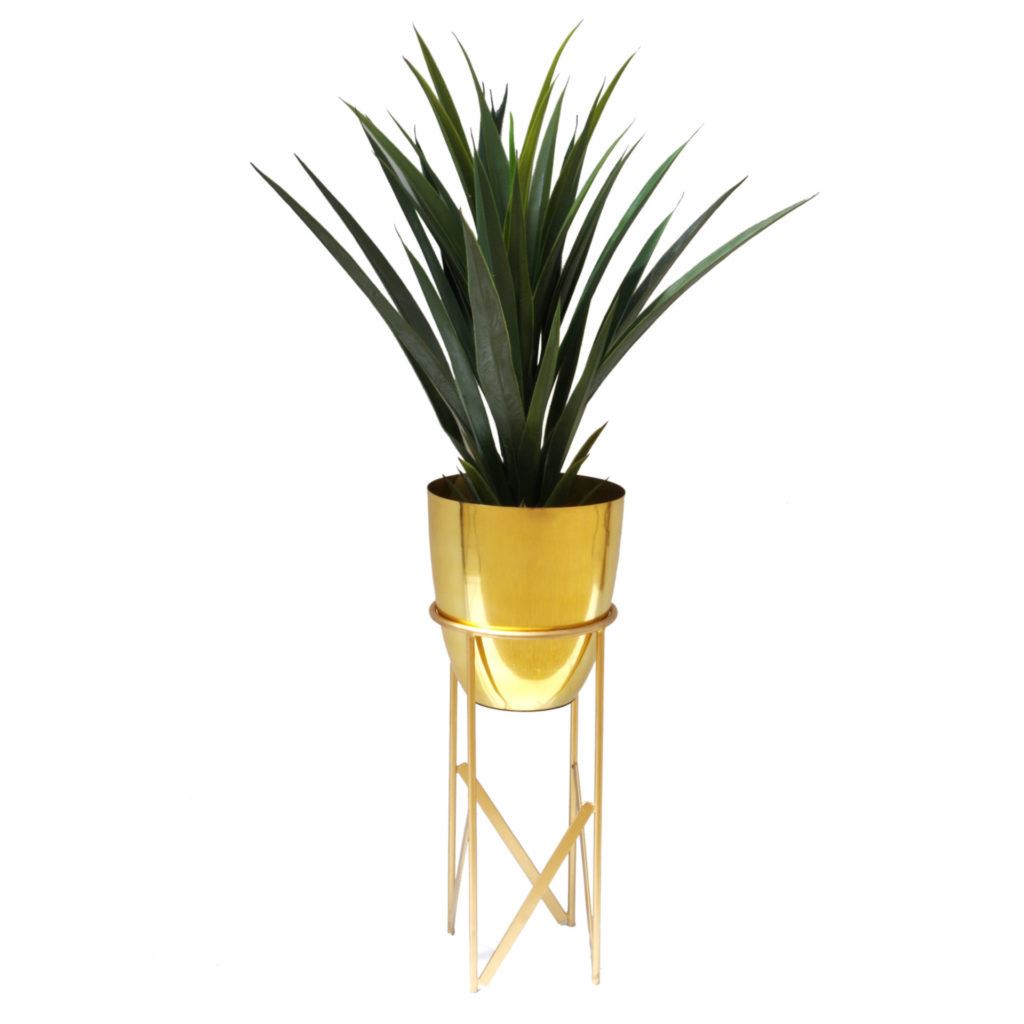 55cm Gold Planter With Matching Stand