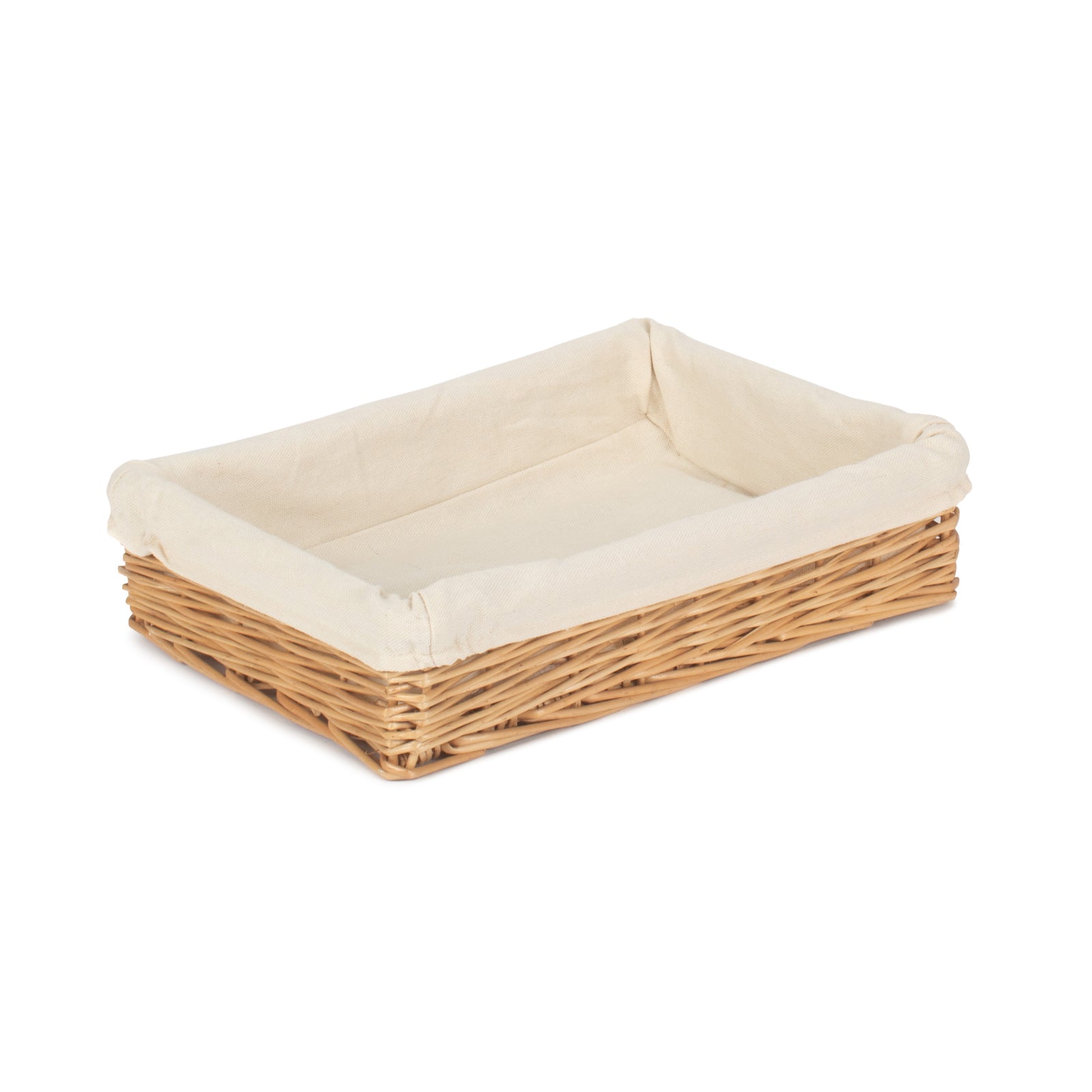 Red Hamper Wicker Cotton Lined Straight-sided Rectangular Tray