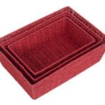 Red Paper Rope Tray | Set-of-3 | Red