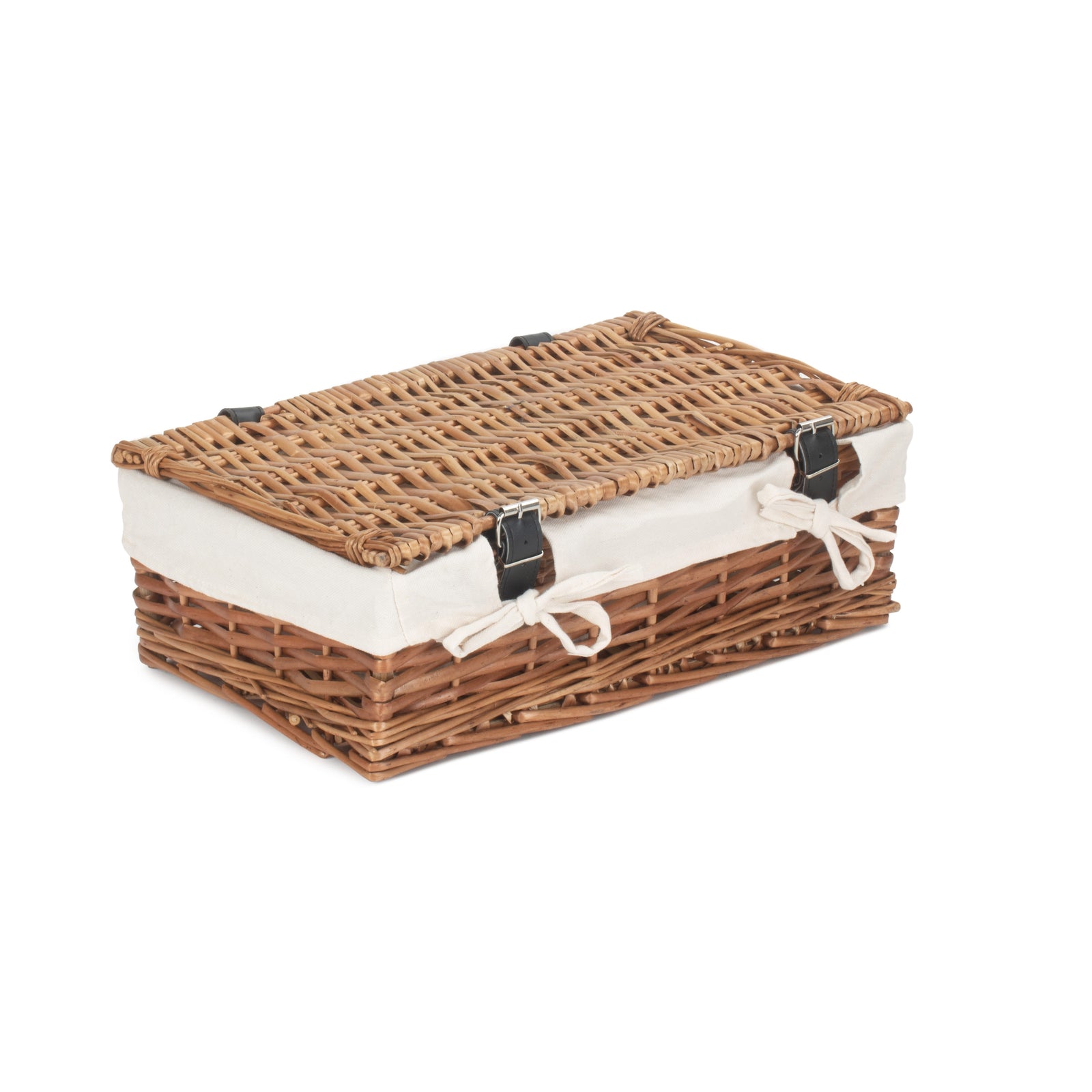 Wicker Empty Rectangular Gift Basket | White