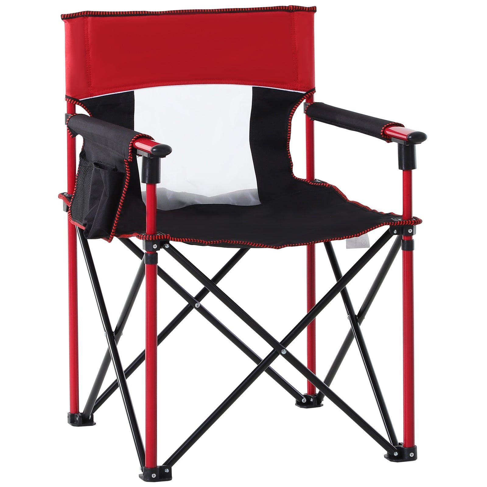 Outdoor Folding Fishing Chair W/Cup Holder, Pocket, Backrest