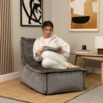 Dolce Velvet Bean Bag Lounger | Charcoal