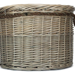 Wicker Rope Handled Antique Wash Round Log Basket | Large | Brown