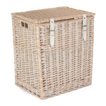 Red Hamper Wicker White Wash Vintner Storage Picnic Basket