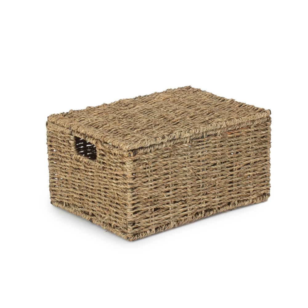 Red Hamper Seagrass Storage Basket