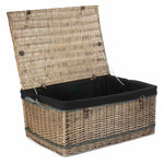 72cm Antique Wash Rope Handled Trunk Picnic Basket | Black