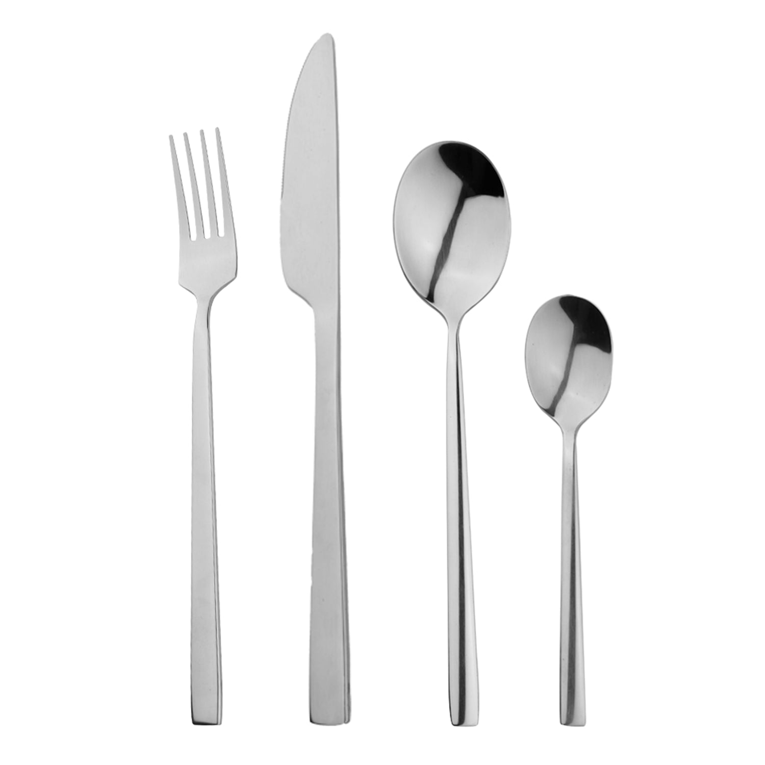 Cutlery Sets Stainless Steel Slim Spoon Fork 16 Piece Set