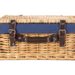 Wicker Buff 40cm Picnic Basket | Blue