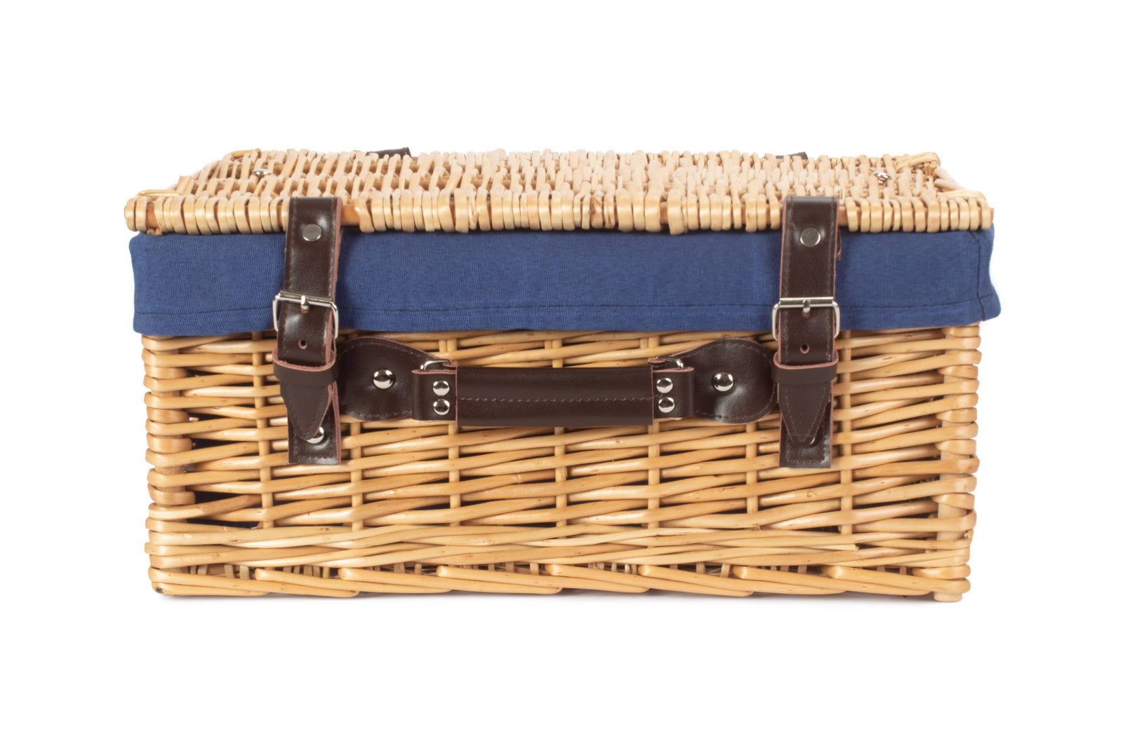 Wicker Buff 40cm Picnic Basket | Blue