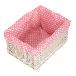 Wicker Pink Spotty Lined Storage Basket | Medium | Pink