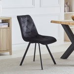 Set Of 2 Caprile Fabric Dining Chairs | Black