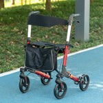 Folding Rollator Walker With Seat Storage Bag