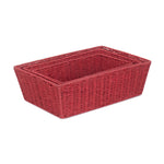 Red Paper Rope Tray | Set-of-3 | Red