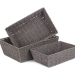 Grey Paper Rope Tray | Set-of-3 | Gray