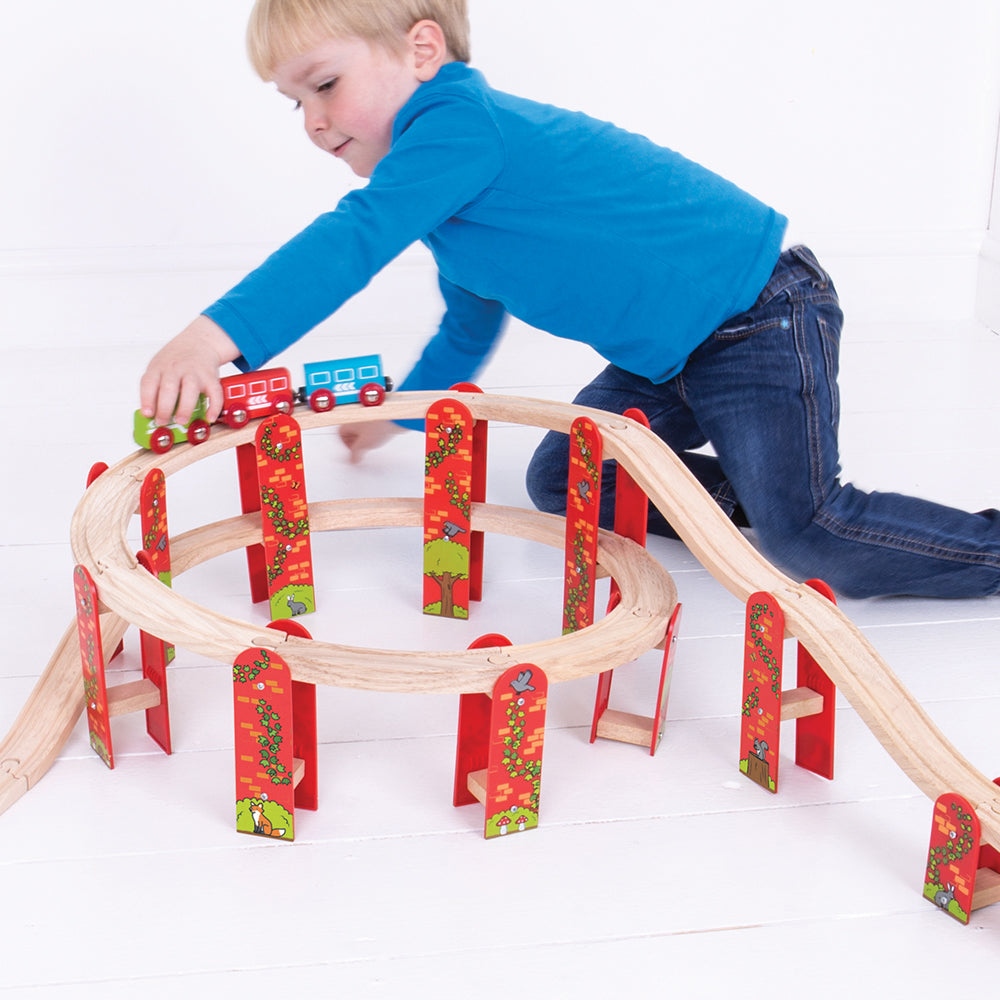 Bigjigs Toys High Level Expansion Pack for Wooden Train Sets