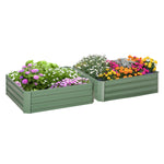 Set Of 2 Raised Garden Bed Steel Boxes | Green