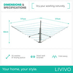 Livivo 5-arm Wall Mounted Airer