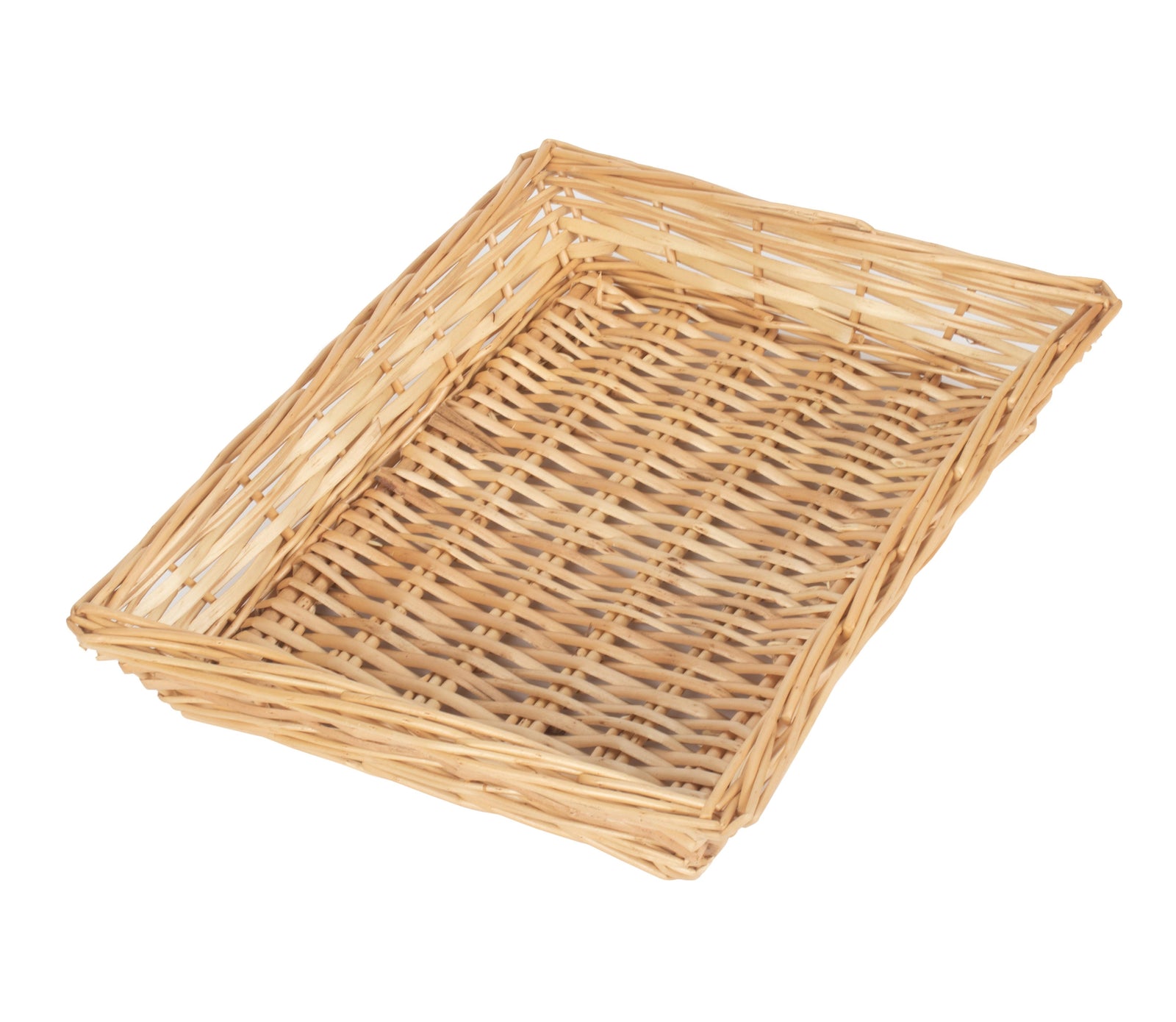 Wicker Rectangular Flat Split Willow Tray | Brown