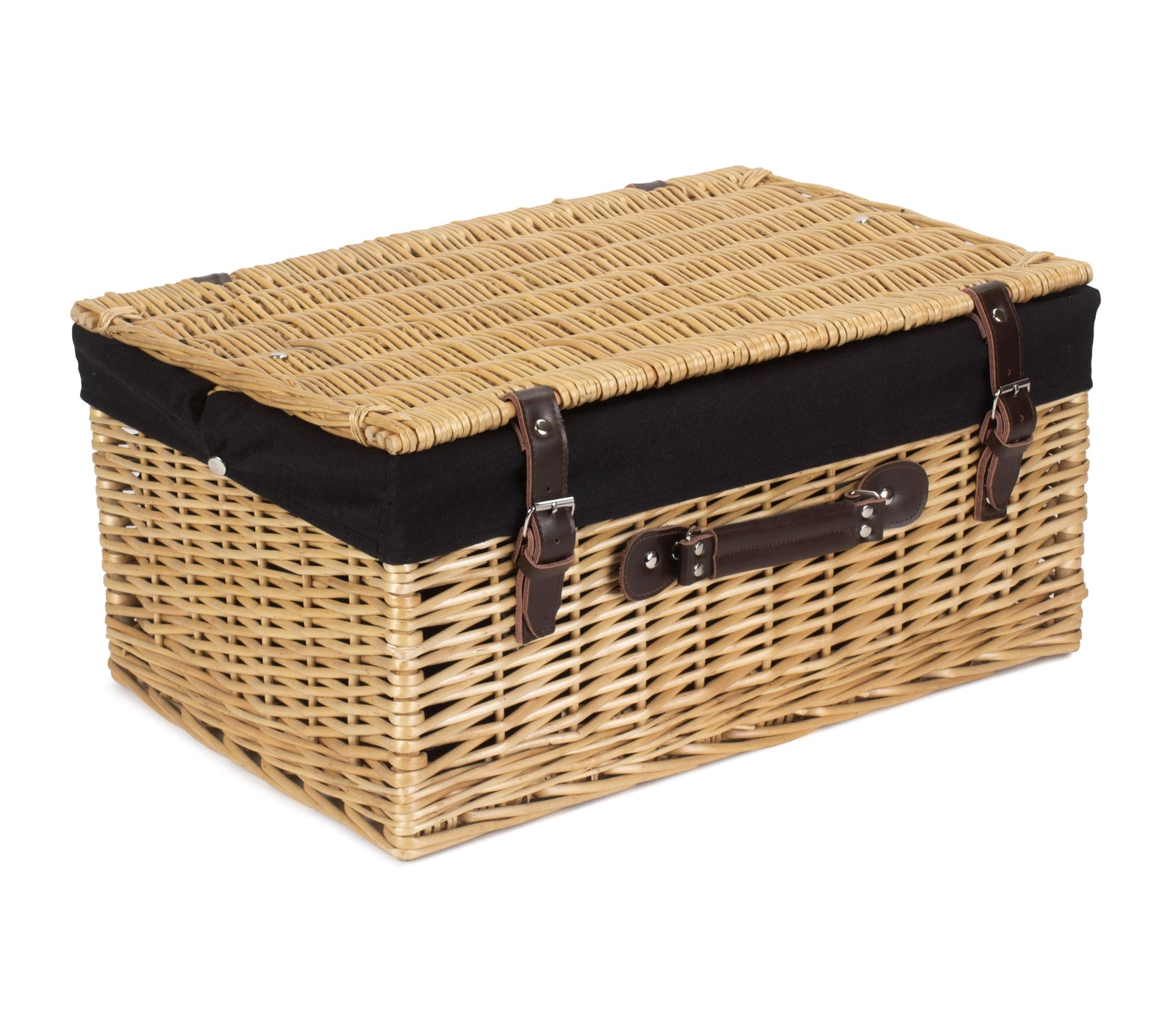 Wicker Buff 51cm Picnic Basket | Black