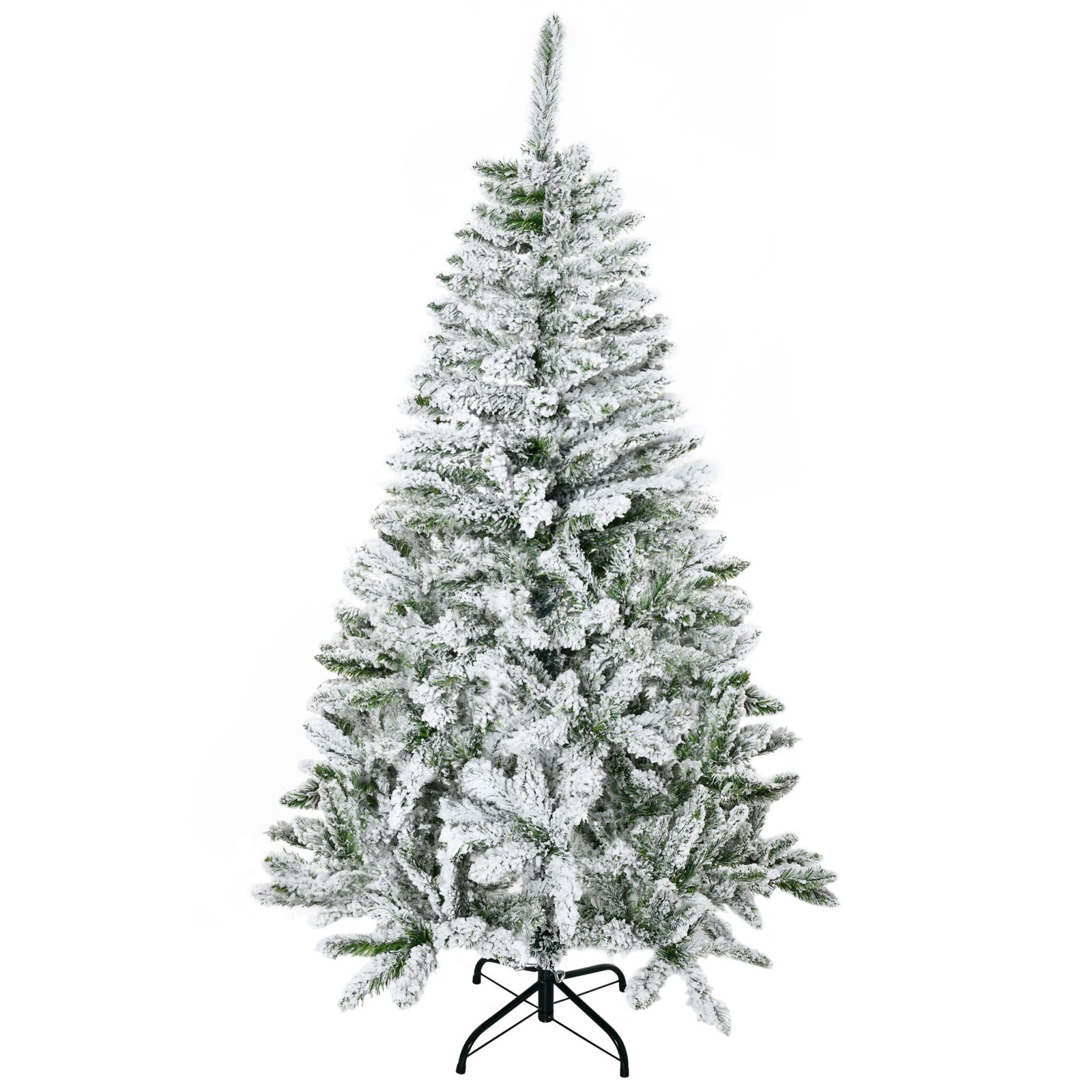 5/6ft Snow Flocked Christmas Tree, Realistic Tips | 5ft | Green