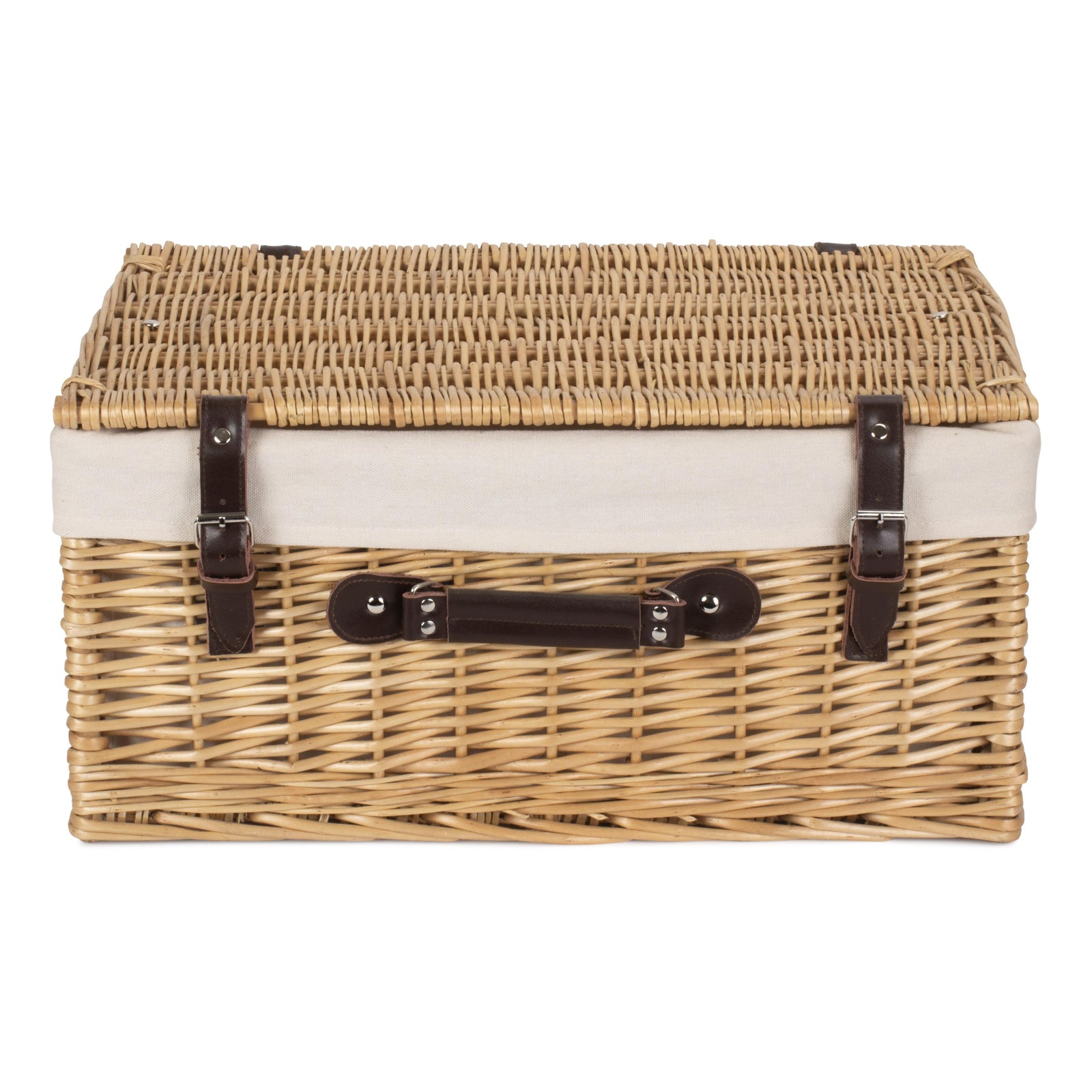 Wicker Buff 51cm Picnic Basket | White