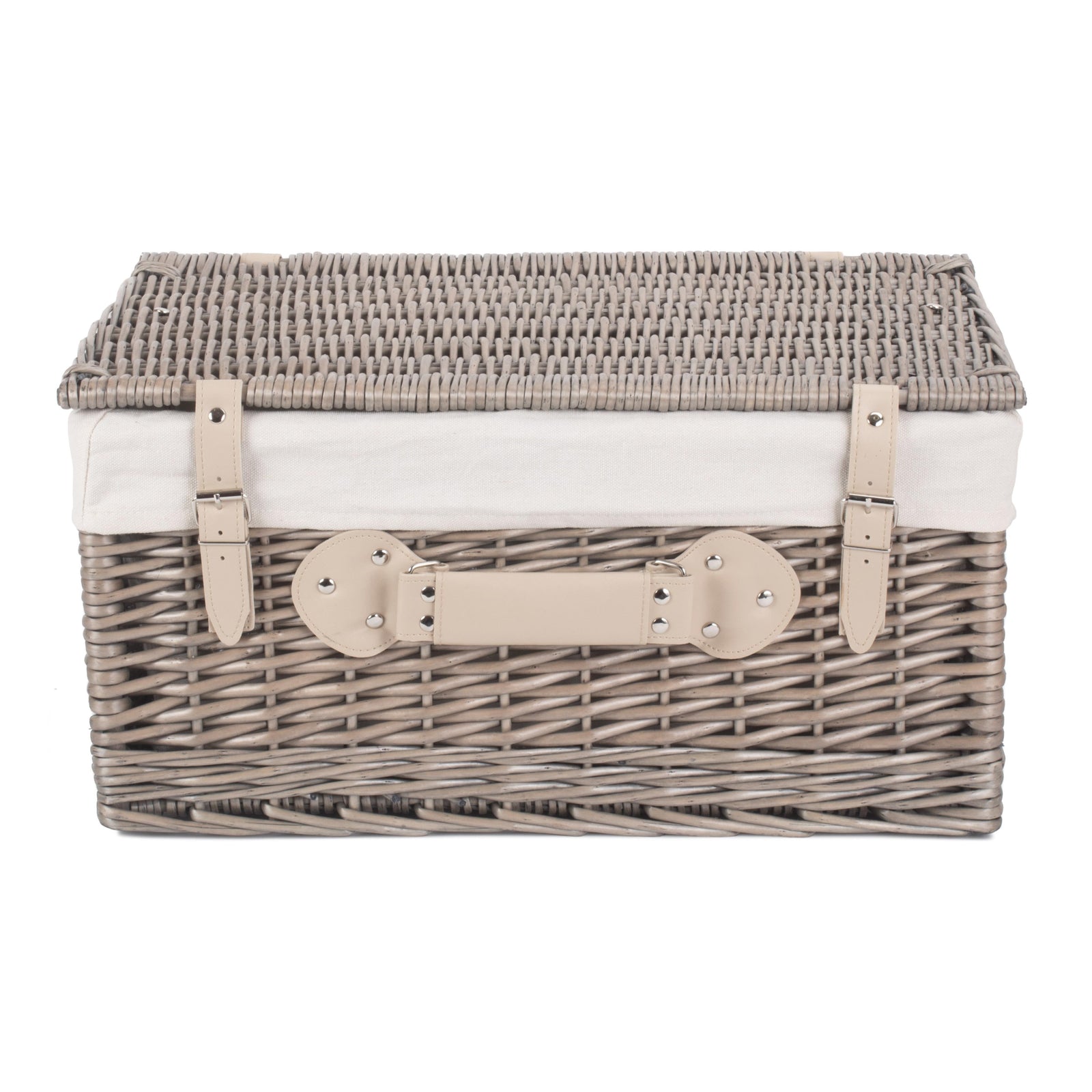 Wicker 51cm Antique Wash Picnic Basket | White