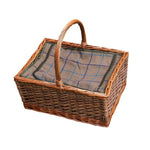 Red Hamper Wicker Large Triple Weave Butchers Picnic Basket With Fitted Cooler