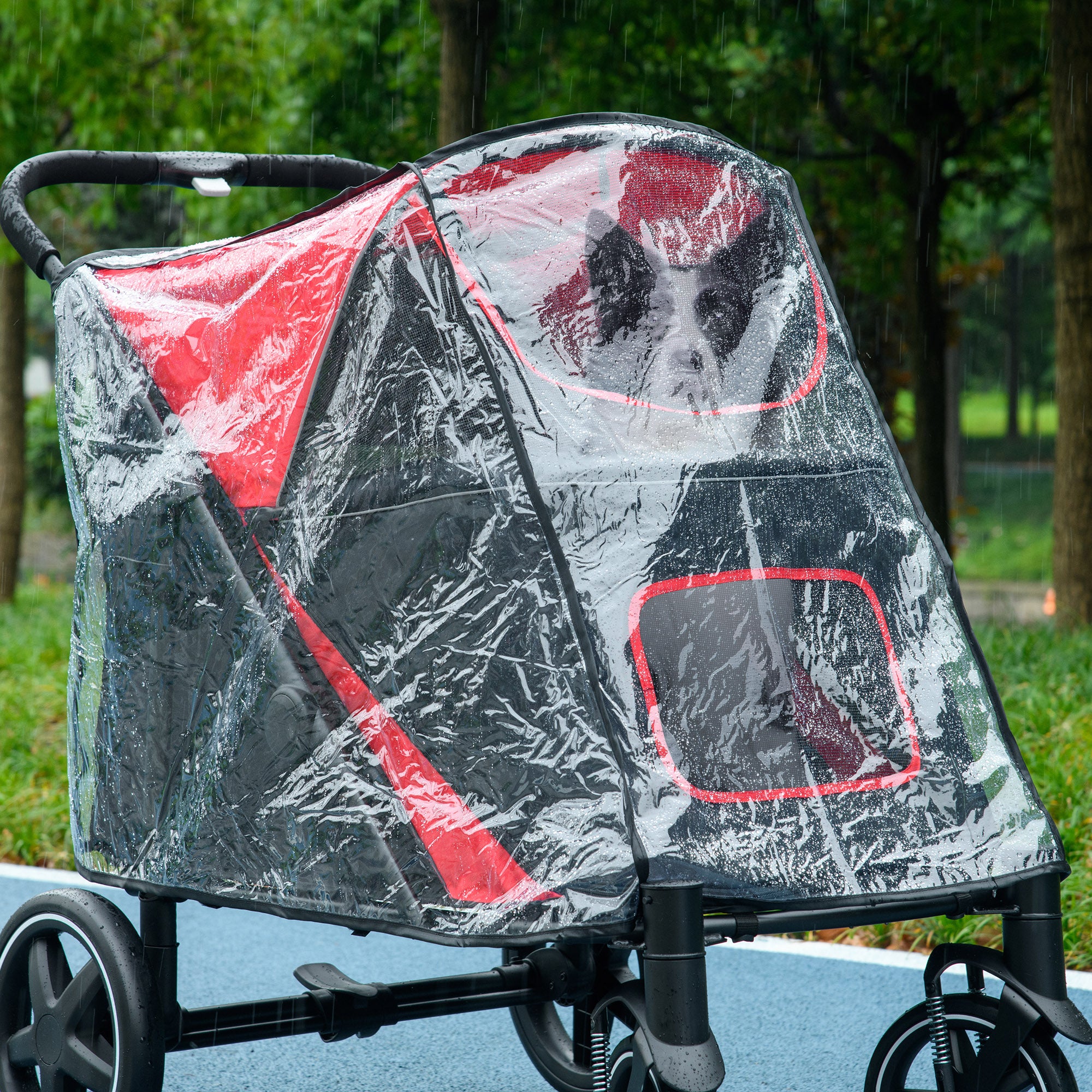 PawHut Dog Stroller Rain Cover Cover For Dog Pram Buggy For Large M Yimbly