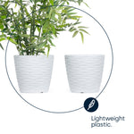 18cm Wave White Plant Pots Set Of 2