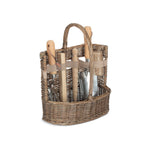 Wicker Garden Basket Antique Wash Deluxe Trug Tool Basket | Small