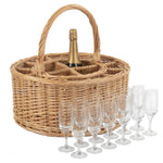 Garden Picnic Wicker Basket Complete With 12 Glasses