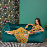 Cecilia Giant Velvet Bean Bag Sofa | Teal