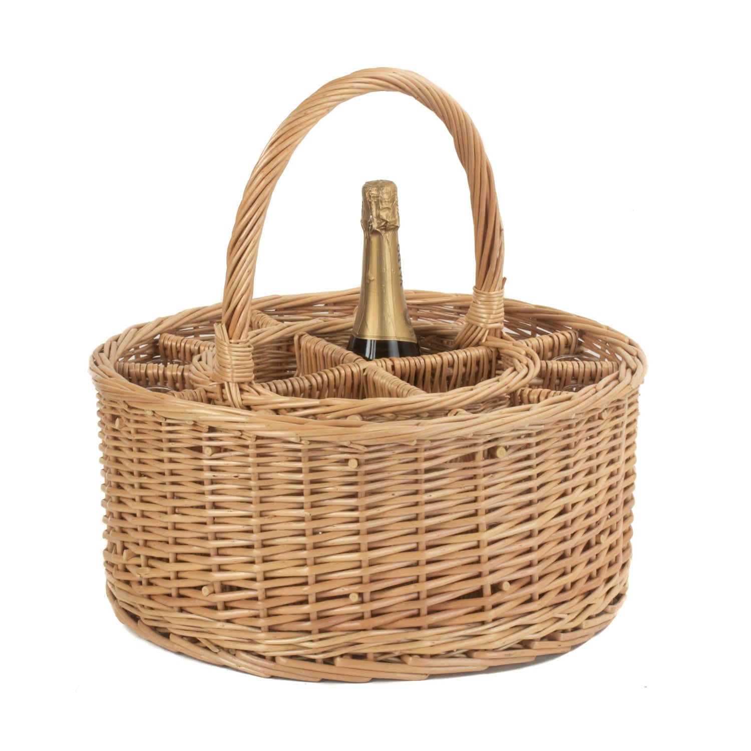 Garden Picnic Wicker Basket Complete With 12 Glasses