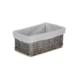 Red Hamper Wicker Antique Wash Storage Basket With White Lining