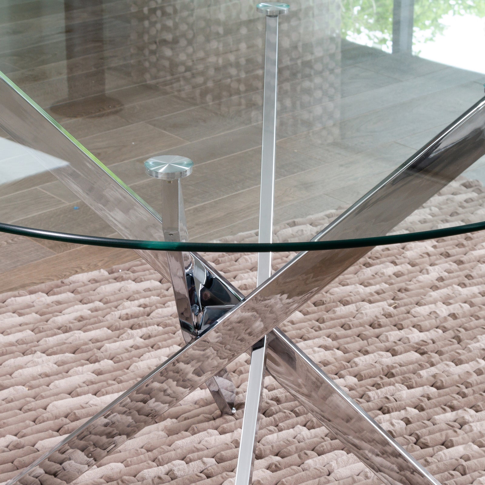 Novara 120cm Round Glass Dining Table