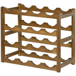 Bamboo Wine Rack, 4 Tiers, 16 Bottles