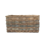 Red Hamper Wicker Unlined Grey Scandi Storage Basket