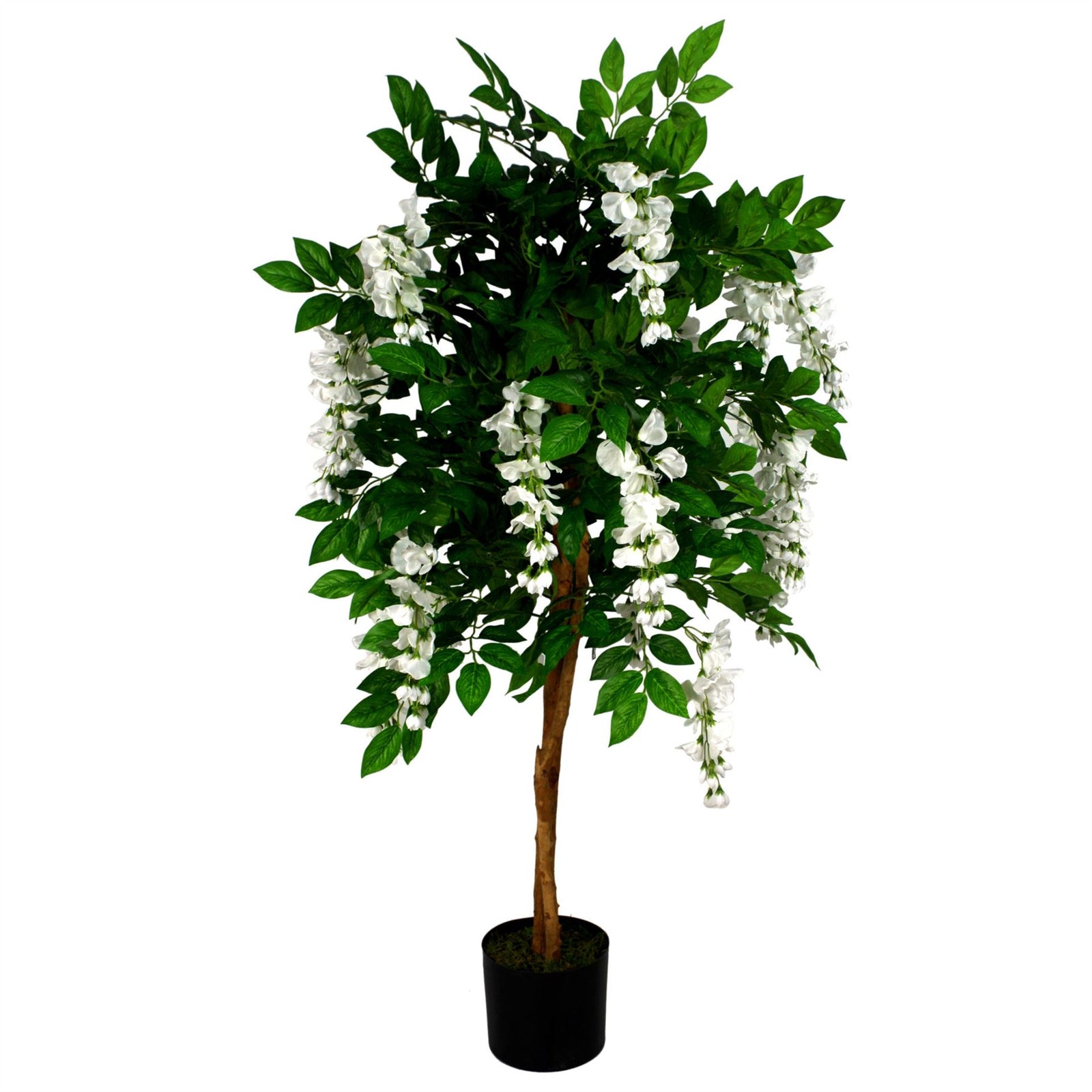 Leaf 130cm Luxury Artificial Wisteria Tree White Flowers - Premium Range