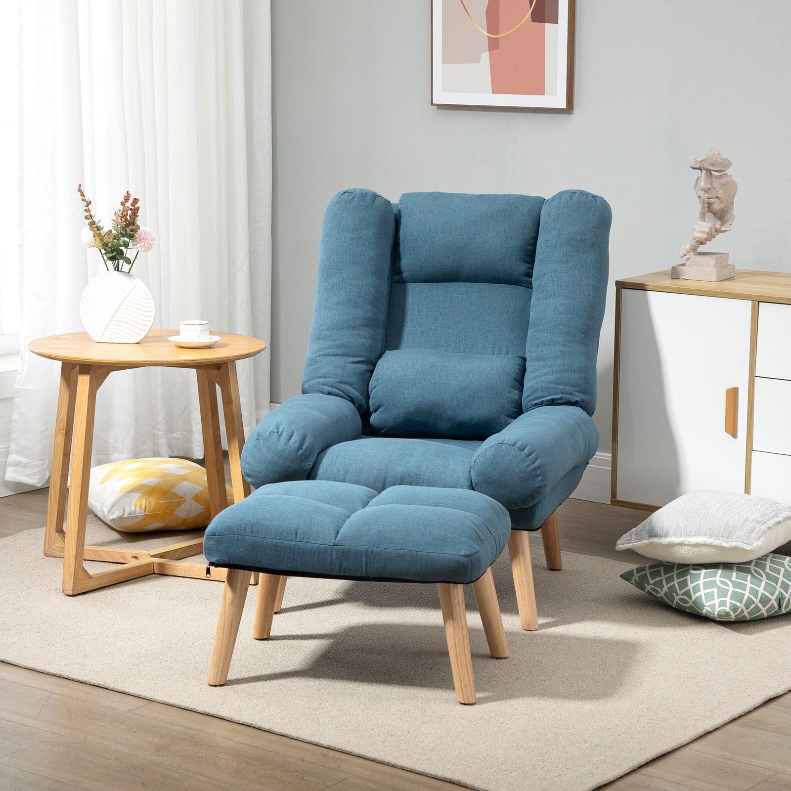 Recliner With Ottoman 3-position Adjustable Lounger