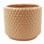 Dusty Pink Peach Raised Dots Ceramic Plant Pot 15 X 15 X 12.5cm