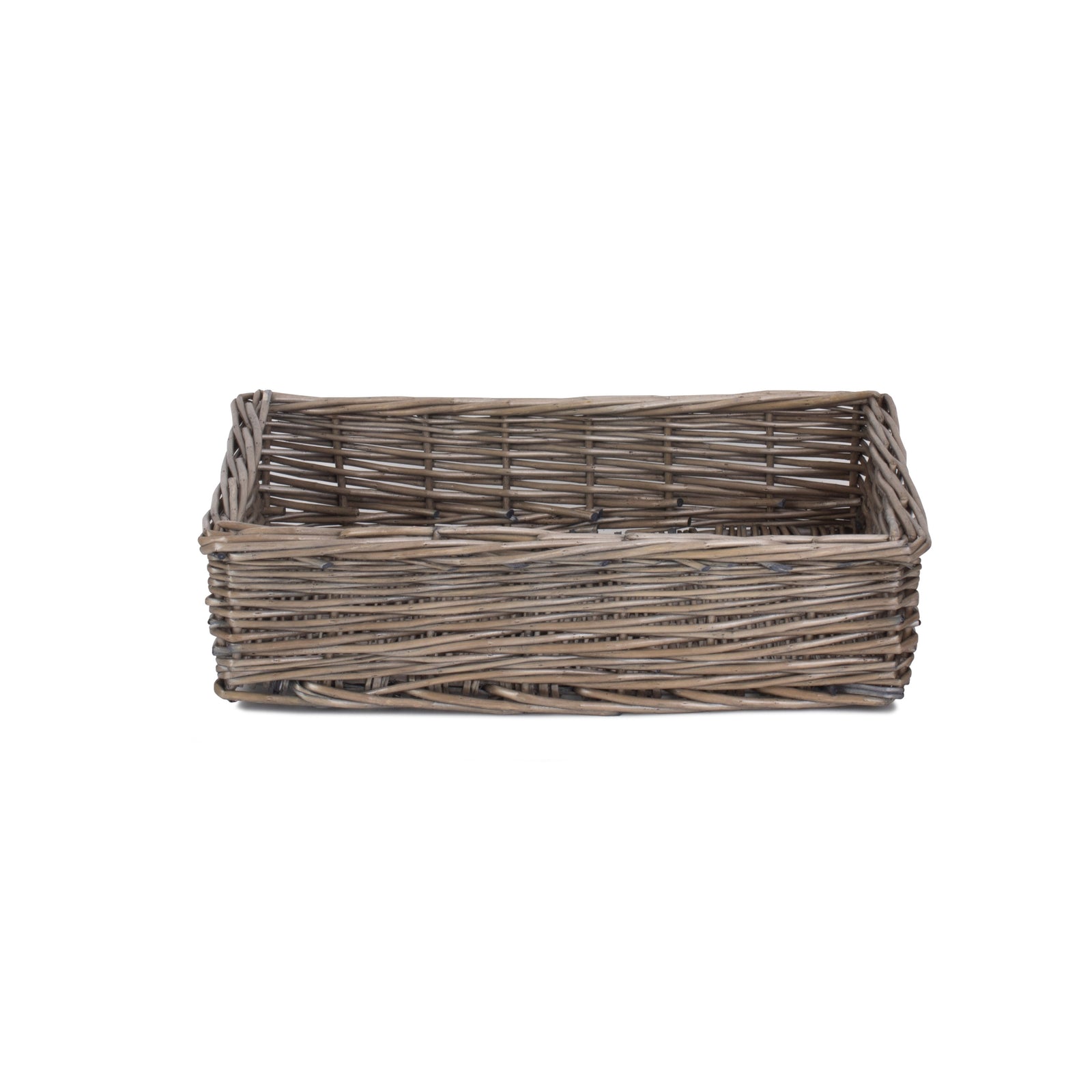 Wicker Antique Wash Straight Sided Tray | Medium | Brown