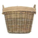 Round Grey Rattan Log Basket | Gray